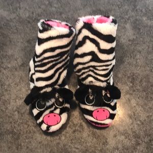 Justice Zebra Bedroom Slippers Girl S 2/3